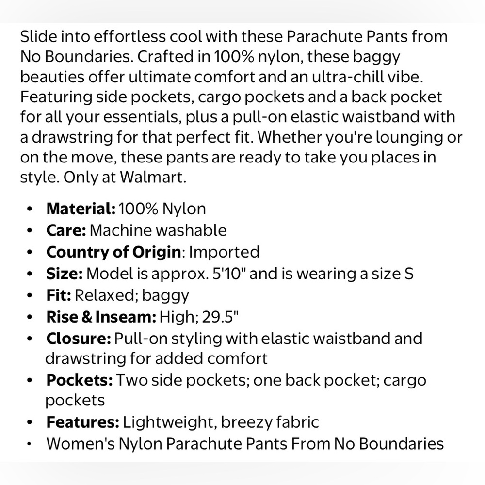 NWT No Boundaries Neon Green High Rise Baggy Nylon Parachute Cargo Pants XS - Picture 4 of 9